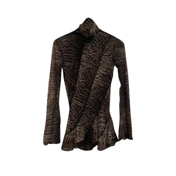Jean Paul Gaultier Tops - Jean Paul Gaultier Fuzzie Mesh Long Sleeve Top